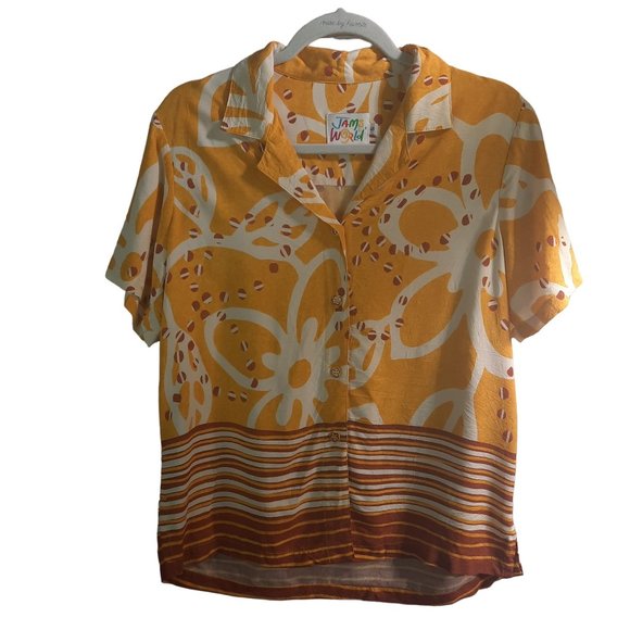 Vintage Jams World Hawaiian Printed Short Sleeve Shirt - Picture 2 of 14